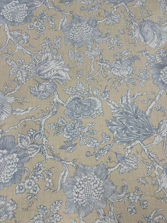 Yellow and Blue Berries Upholstery/Drapery Fabric by Robert Allen