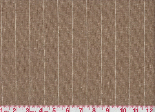 Linet Stripe CL Nutmeg Sheer Drapery Fabric by  P Kaufmann