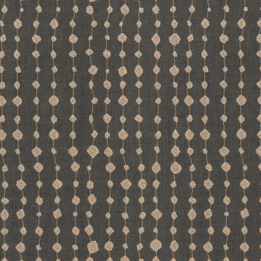 Droplet Embroidery CL Charcoal Drapery Upholstery Fabric by PK Lifestyles