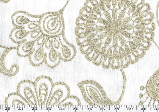 Fiona CL Tumble Weed Embroidered Sheer Drapery Fabric by  P Kaufmann