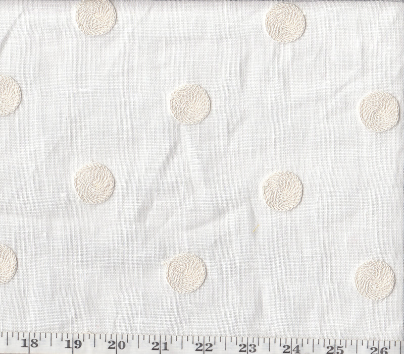 Load image into Gallery viewer, Cecily CL Winter White Embroidered  Sheer Drapery Fabric by  P Kaufmann
