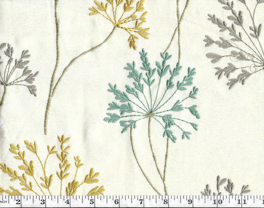Meadow CL Mist Embroidered Drapery Upholstery Fabric by Regal Fabrics