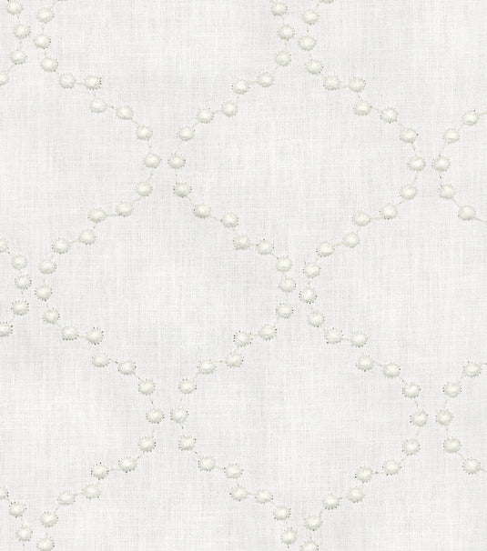Pearl Drop Embroidery CL Snow Drapery Upholstery Fabric by PK Lifestyles