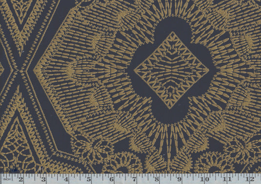 Sabar CL Indigo Embroidered Drapery Upholstery Fabric by  P Kaufmann