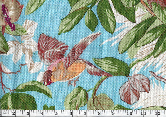 Sanctuary Floral CL Aqua Drapery Upholstery Fabric by Ralph Lauren