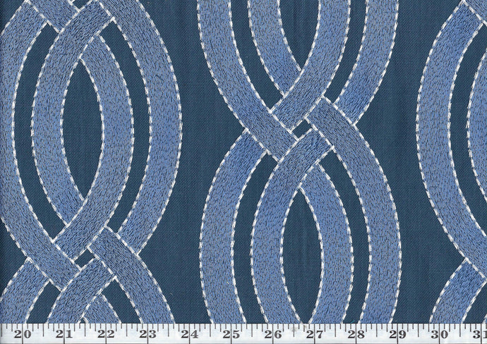 Winding Path CL Denim Drapery Upholstery Fabric by  P Kaufmann