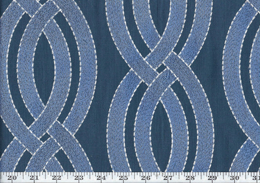 Winding Path CL Denim Drapery Upholstery Fabric by  P Kaufmann