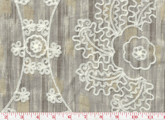 Mythical Medallion CL Pearl Upholstery Fabric by  P Kaufmann