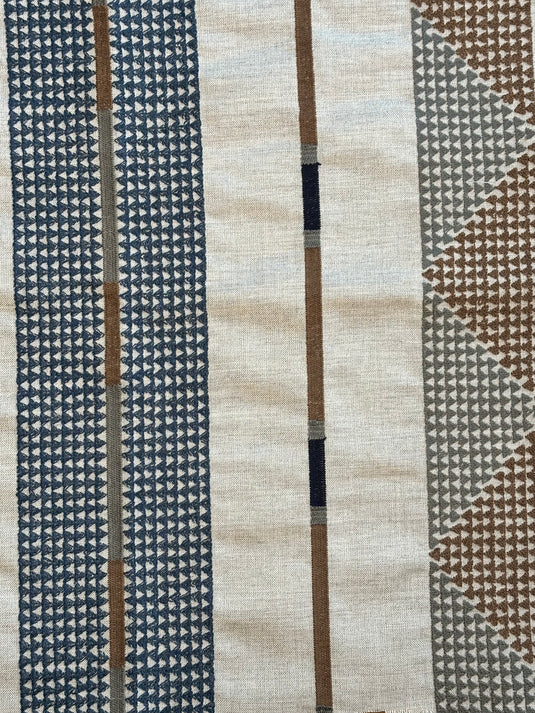 Pyramid Stripe Moonstone Outdoor Upholstery Fabric by Sunbrella