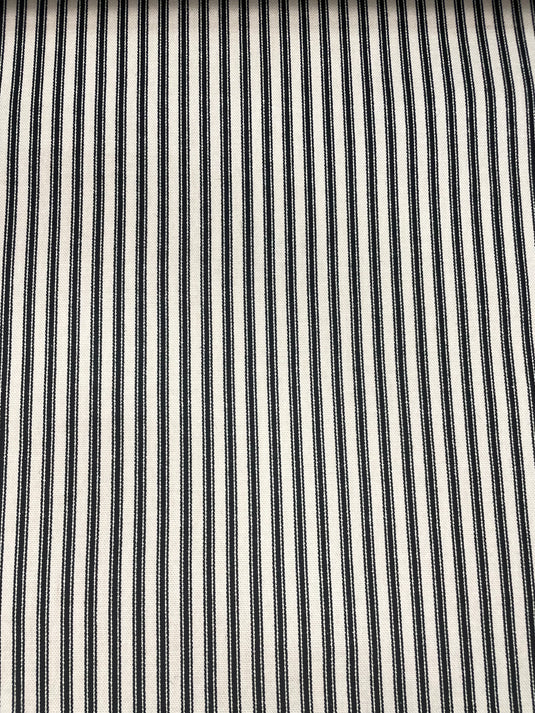 Timeless Ticking Black Upholstery/Drapery Fabric by Waverly