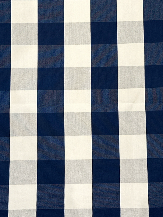 Tasman Plaid Indigo Outdoor Upholstery Fabric by Outdura/Sattler