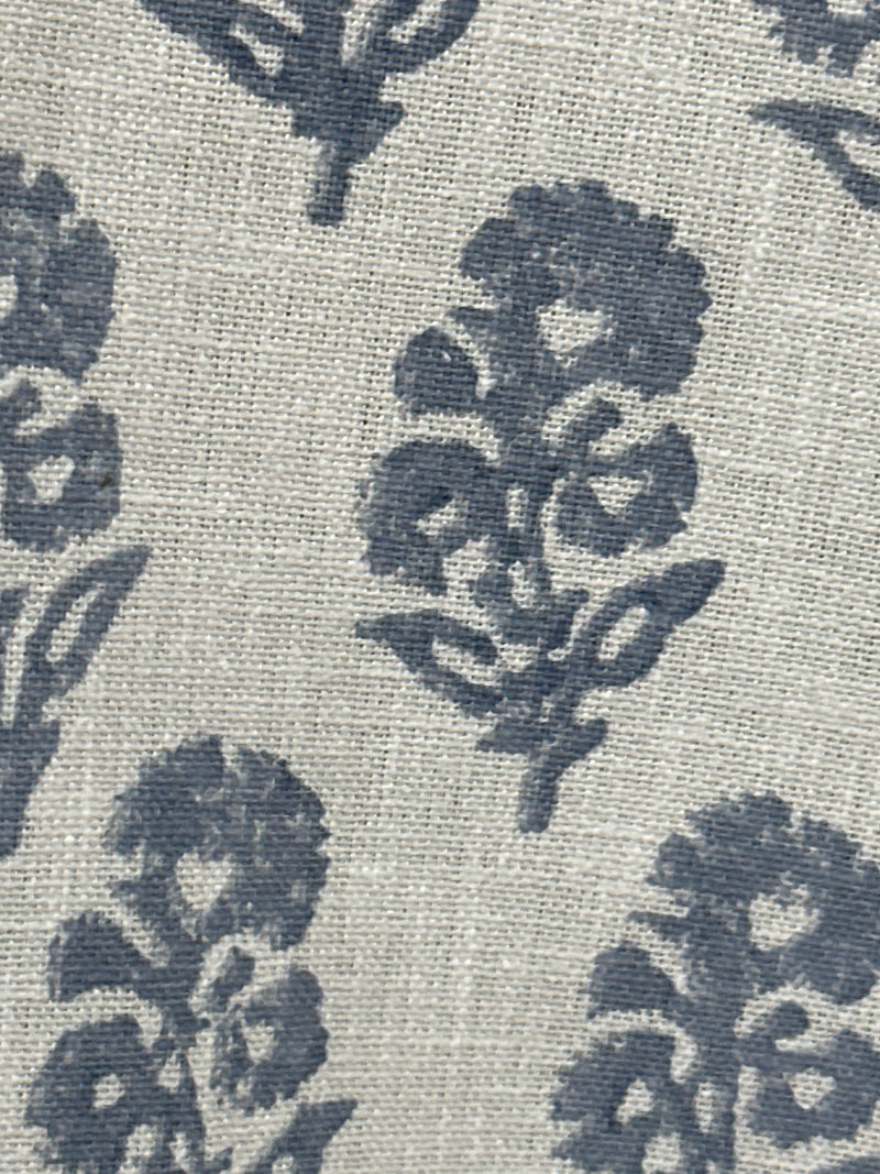 Load image into Gallery viewer, Allie Blockprint Chambray Upholstery/Drapery Fabric by Ralph Lauren
