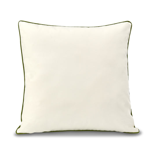 22x22 Sunreal White with Lime Piping pillow