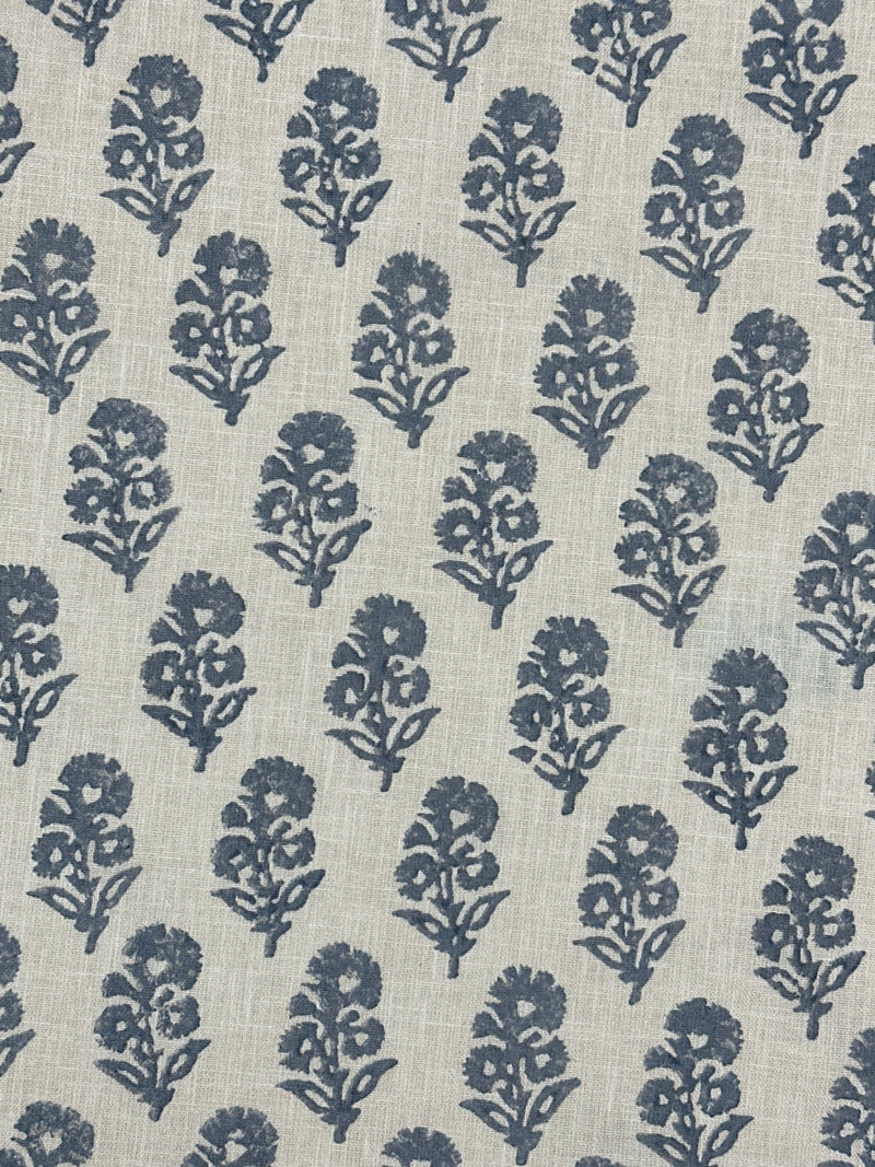 Load image into Gallery viewer, Allie Blockprint Chambray Upholstery/Drapery Fabric by Ralph Lauren
