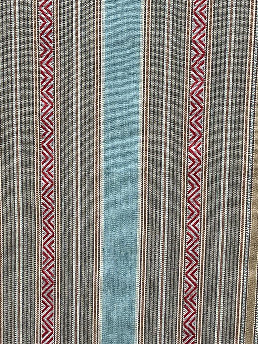 New Blue Mesa Stripe Turquoise Upholstery Fabric by Ralph Lauren