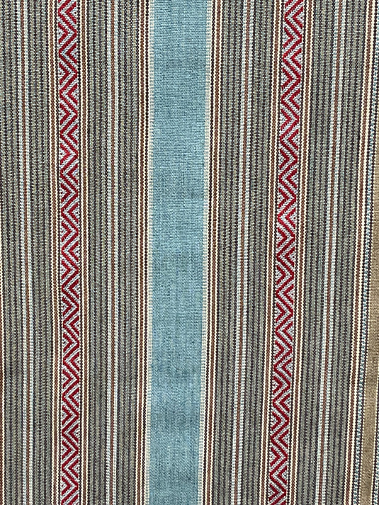 New Blue Mesa Stripe Turquoise Upholstery Fabric by Ralph Lauren