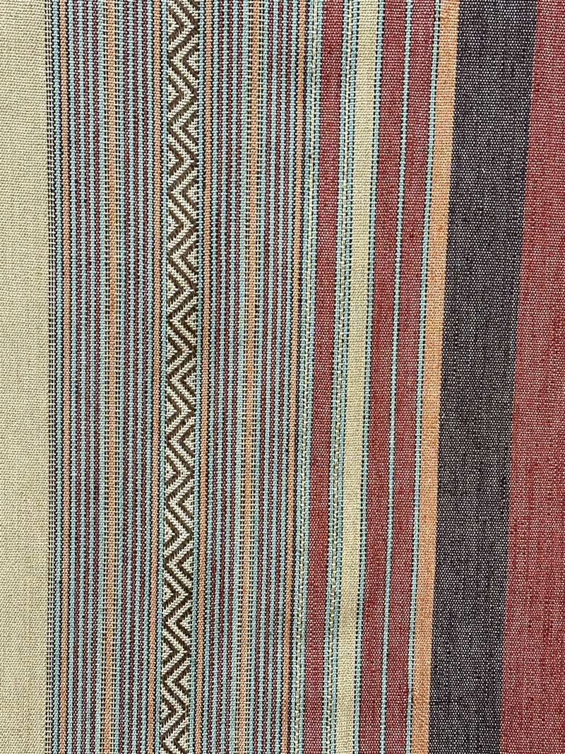 Load image into Gallery viewer, New Blue Mesa Stripe Clay Upholstery Fabric by Ralph Lauren
