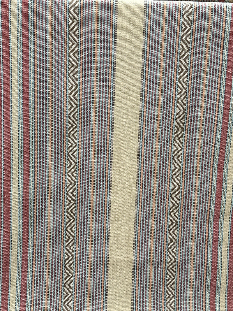 Load image into Gallery viewer, New Blue Mesa Stripe Clay Upholstery Fabric by Ralph Lauren
