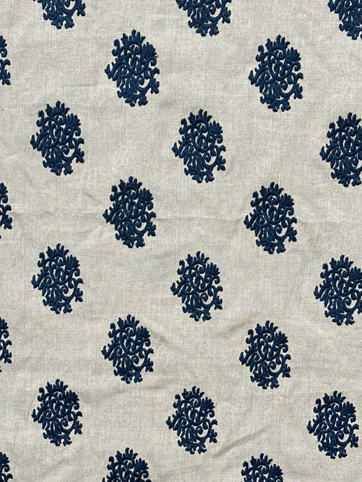 Delprine Embroidery Indigo Upholstery/Drapery Fabric by Ralph Lauren