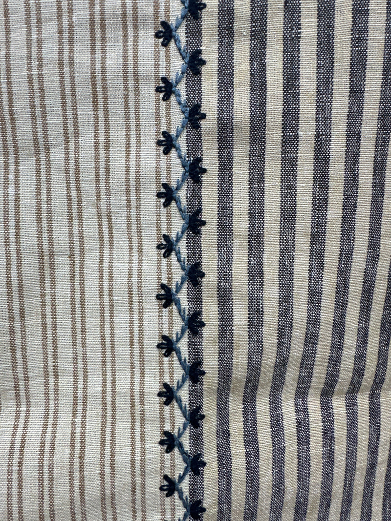 Load image into Gallery viewer, Carleigh Emb. Ticking Denim Upholstery Fabric by Ralph Lauren
