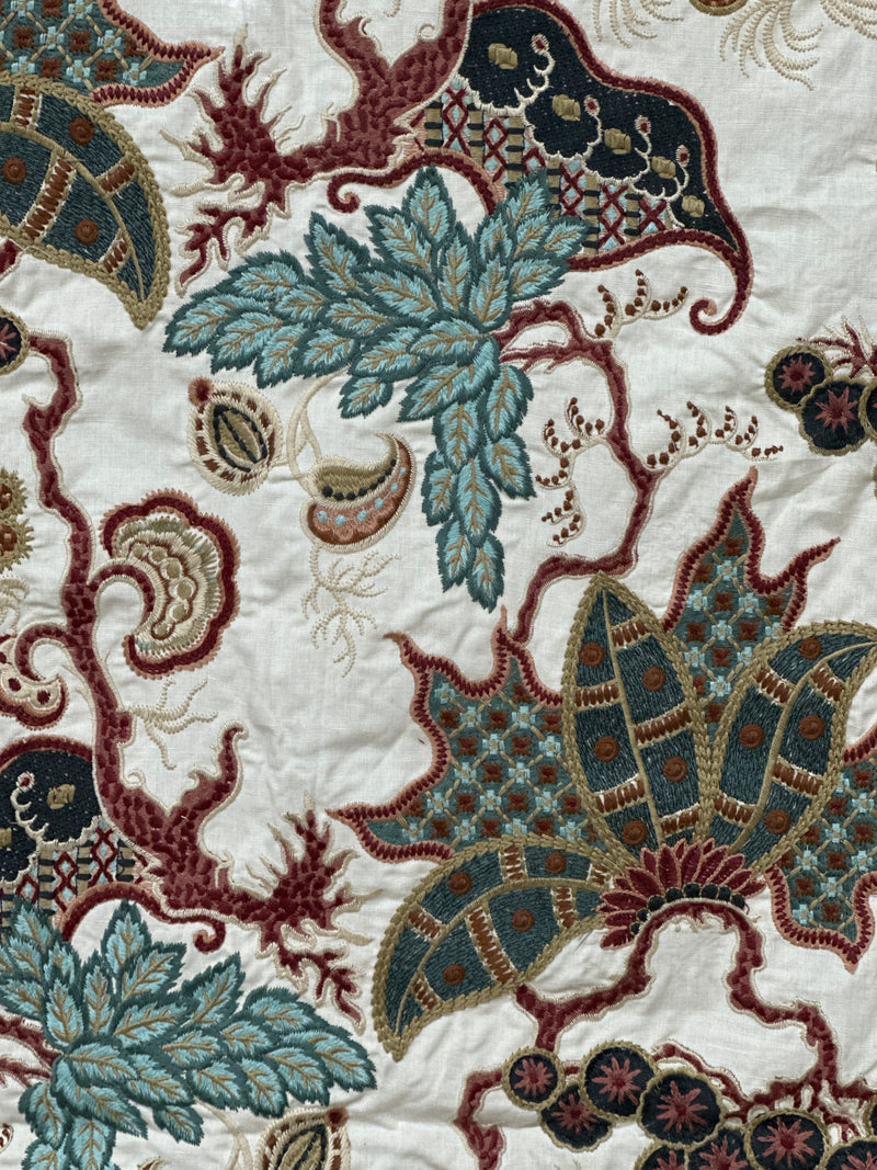 Load image into Gallery viewer, Rio Blanco Crewel Embroidery Upholstery Fabric by Ralph Lauren
