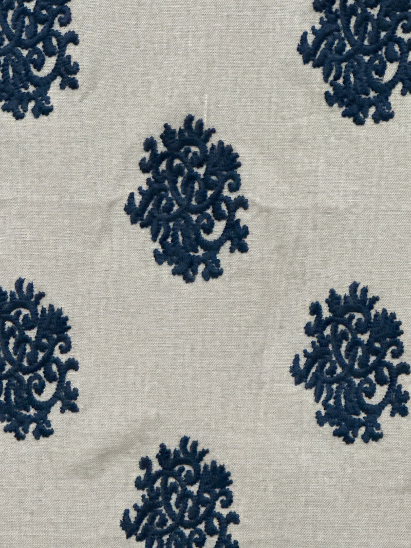 Load image into Gallery viewer, Delprine Embroidery Indigo Upholstery/Drapery Fabric by Ralph Lauren
