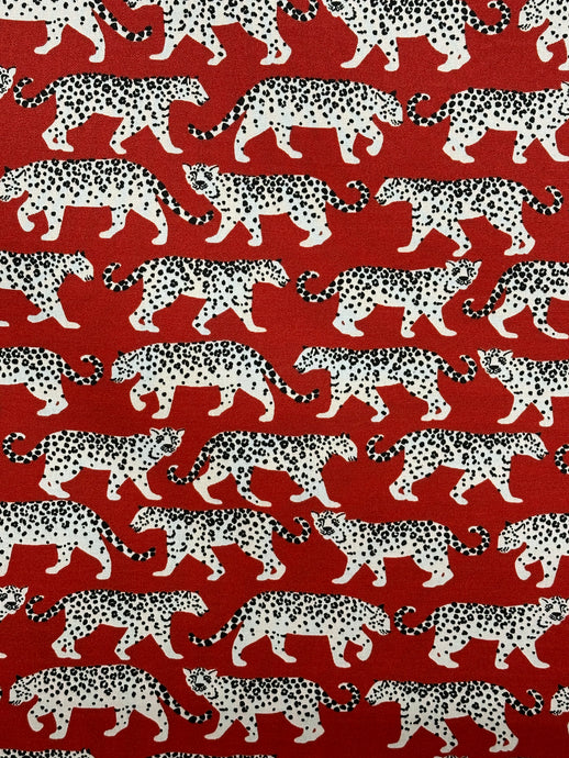 Tiger Walk Red Outdoor Upholstery Fabric by Pk Lifestyles