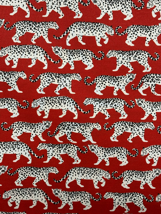 Tiger Walk Red Outdoor Upholstery Fabric by Pk Lifestyles