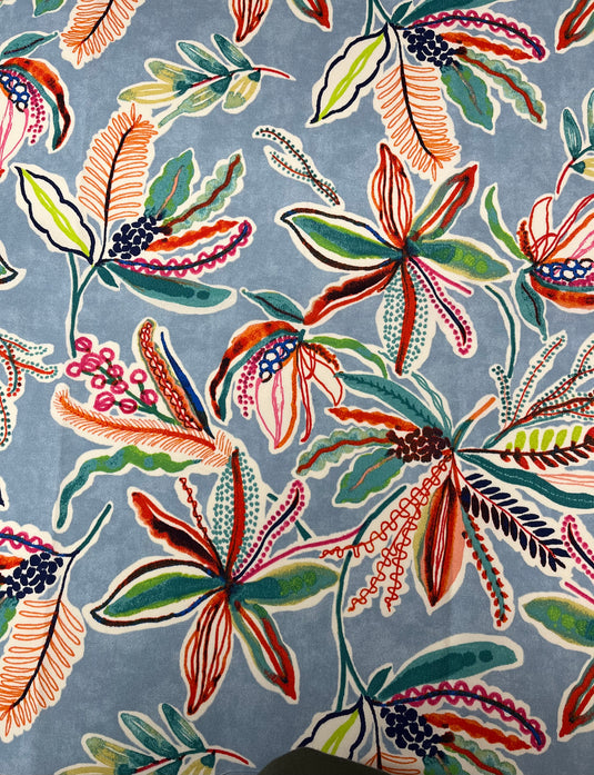 Sunny Daze Sky Outdoor Upholstery Fabric by Waverly
