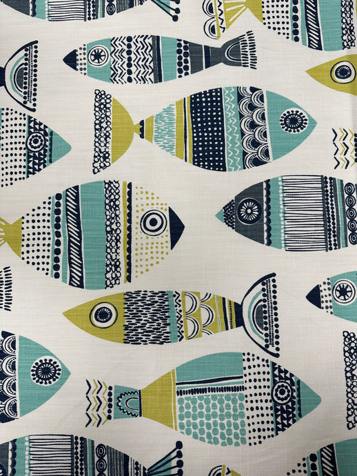 Go Fish Seaweed Outdoor Upholstery Fabric by P. Kaufmann