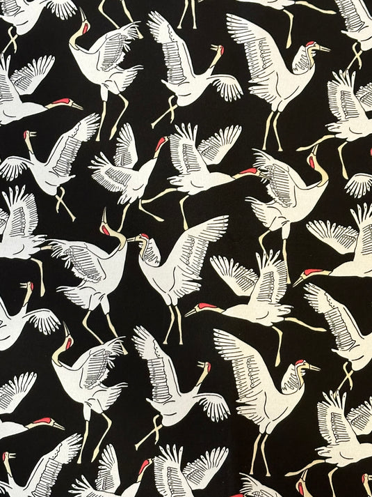 Block Cranes Ebony Outdoor Upholstery Fabric by Waverly