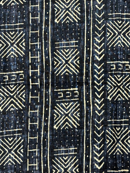 Mali Mud Cloth Indigo Upholstery/Drapery Fabric by P. Kaufmann