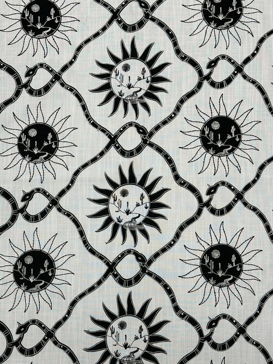 Sol Emb. Black Upholstery/Drapery Fabric by P. Kaufmann
