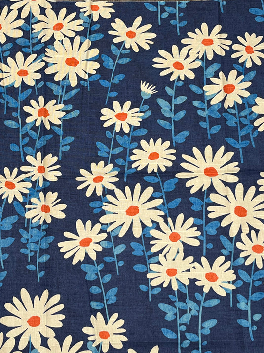 Endless Daisies Blue Mood Upholstery/Drapery Fabric by P. Kaufmann