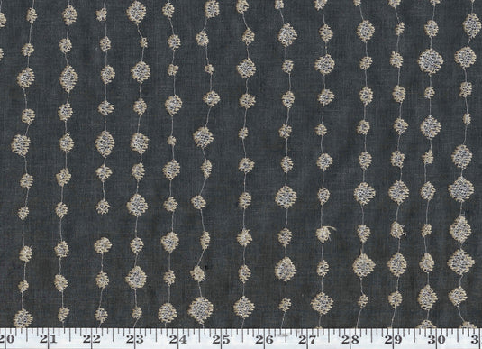 Droplet Embroidery CL Charcoal Drapery Upholstery Fabric by PK Lifestyles