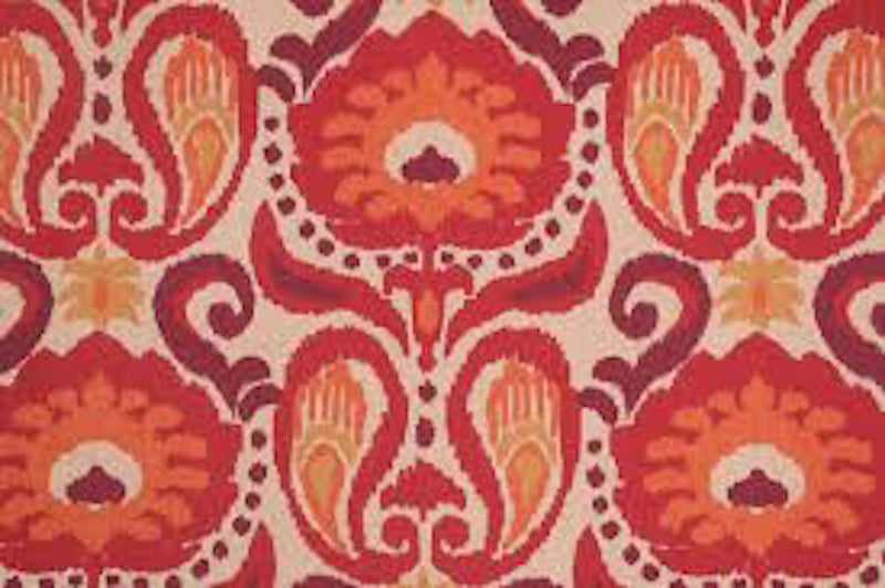Load image into Gallery viewer, Grand Ikat CL Persimmon Drapery Upholstery Fabric by Golding Fabrics

