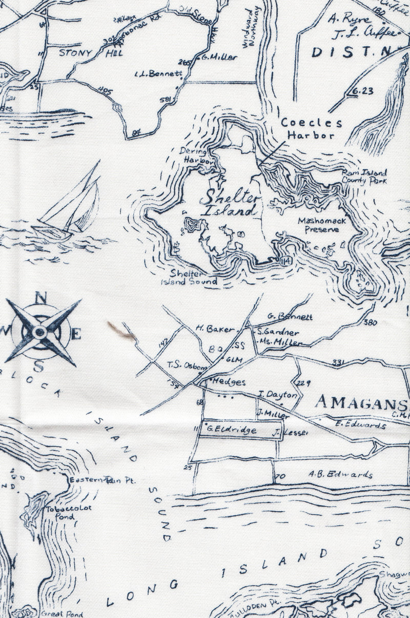 Load image into Gallery viewer, Hampton&#39;s Map CL Navy on White Drapery Upholstery Fabric by Ralph Lauren
