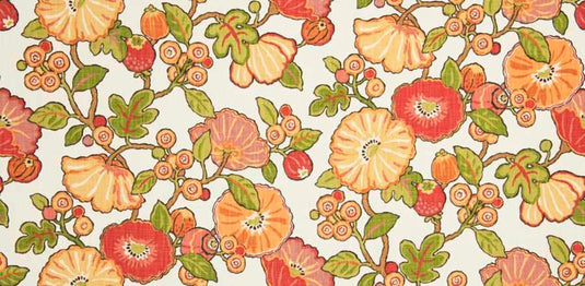 Hip Floral CL Bittersweet Upholstery Fabric by P Kaufmann