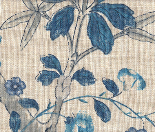 Flower Song CL Delft Drapery Upholstery Fabric by  P Kaufmann