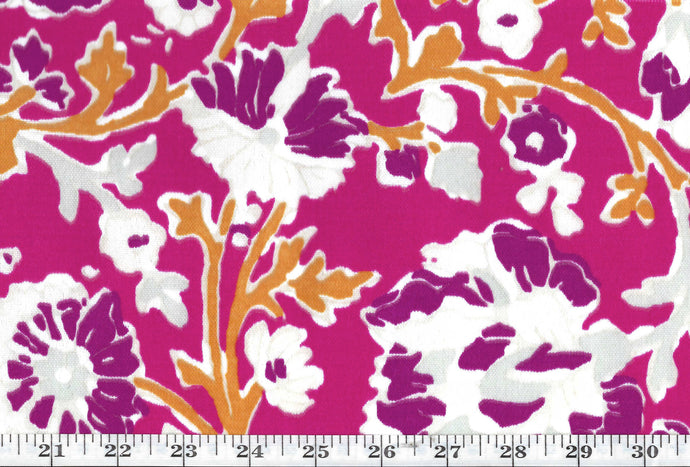 La Alameda Floral CL Fuchsia Outdoor Upholstery Fabric by Ralph Lauren