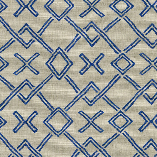 Malian Geometric CL Lapis Drapery Upholstery Fabric by PK Lifestyles