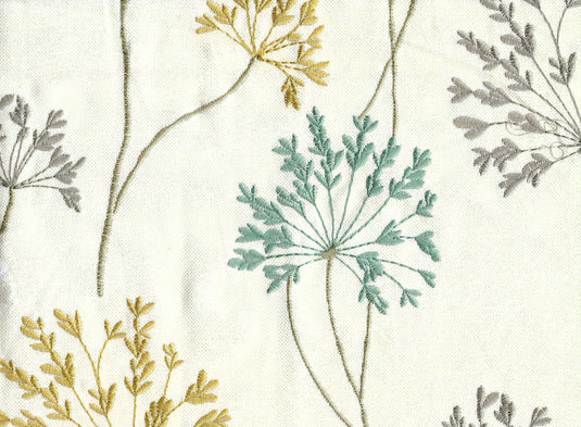 Meadow CL Mist Embroidered Drapery Upholstery Fabric by Regal Fabrics