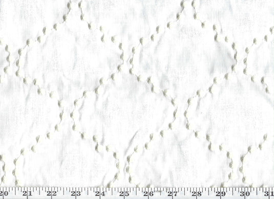 Pearl Drop Embroidery CL Snow Drapery Upholstery Fabric by PK Lifestyles