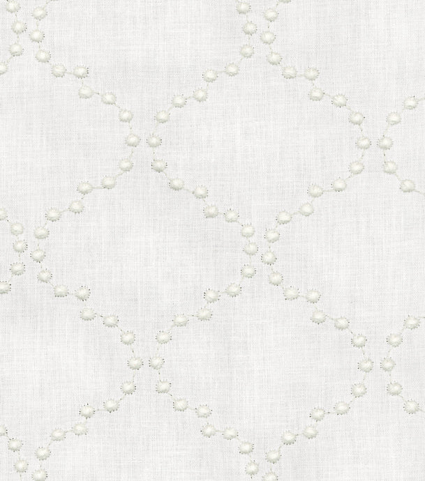 Pearl Drop Embroidery CL Snow Drapery Upholstery Fabric by PK Lifestyles