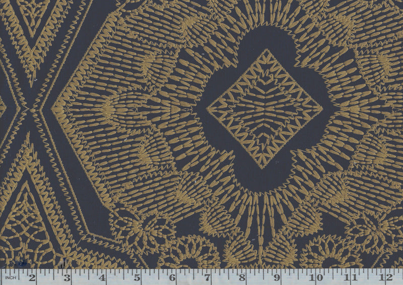 Load image into Gallery viewer, Sabar CL Indigo Embroidered Drapery Upholstery Fabric by  P Kaufmann
