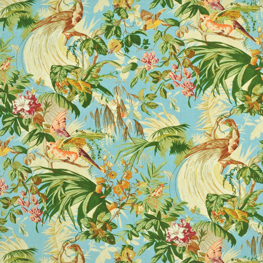 Sanctuary Floral CL Aqua Drapery Upholstery Fabric by Ralph Lauren