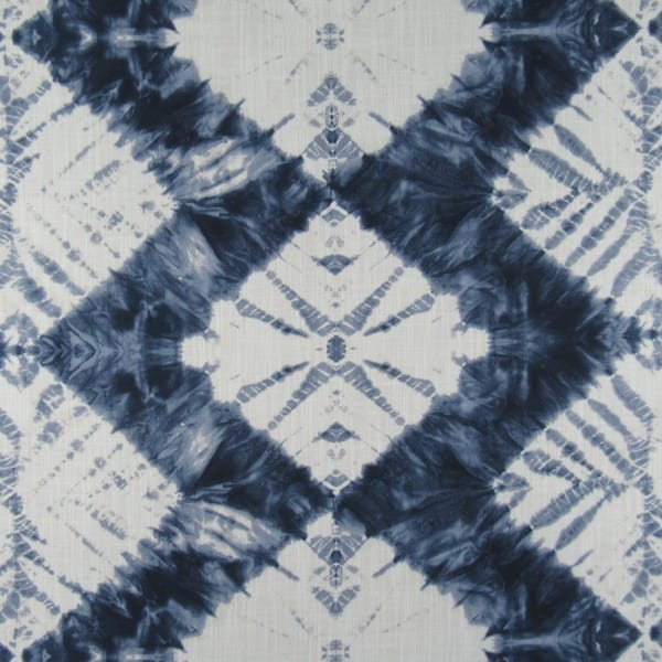 Load image into Gallery viewer, Tie Dye Diamond CL Indigo Drapery Upholstery Fabric by  P Kaufmann
