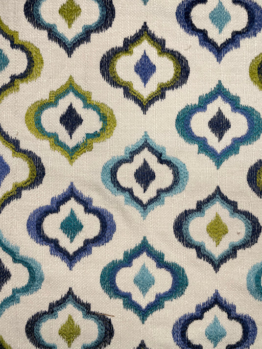 Ikat Ogee Blue Upholstery/Drapery Fabric by P. Kaufman