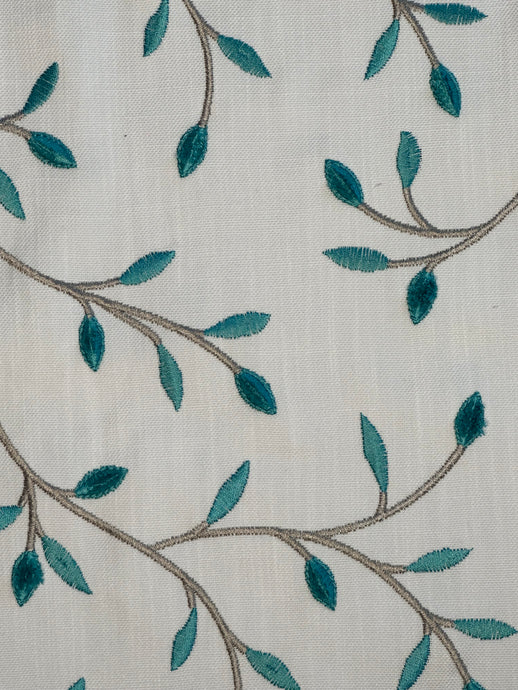 Leaf Sketch Turquoise Drapery Fabric by Kravet