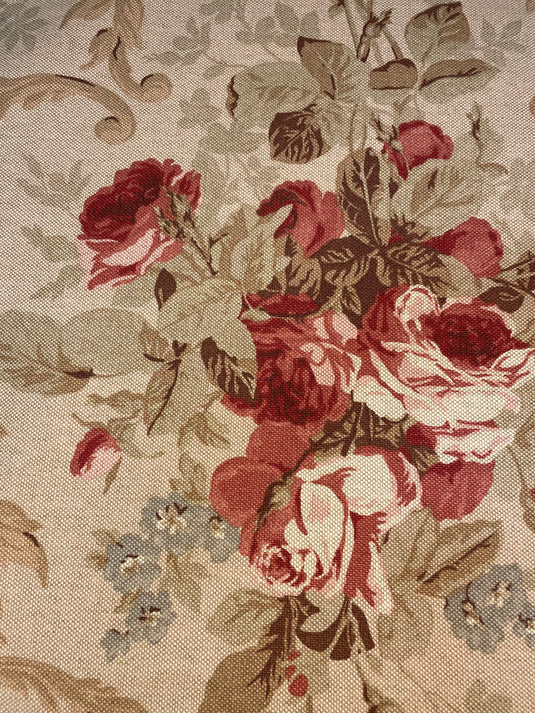 6627912 Waverly STONINGTON PARCHMENT 682140 Floral Linen Blend Upholstery  And Drapery Fabric